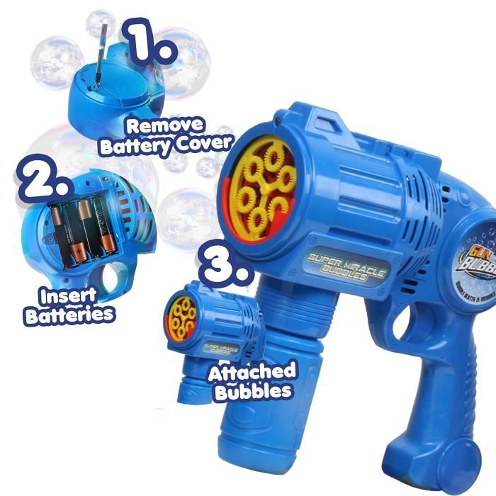 Lot De 2 Pistolets à Bulles électriques LED : La Machine à Bulles Automatique Qui Fait 5000 Bulles/min Pour Des Fêtes De Folie !