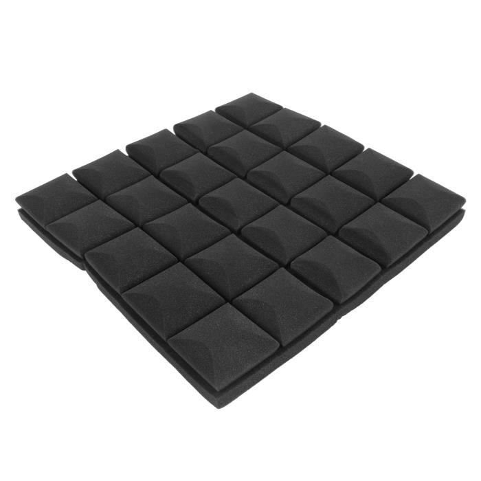 Panneau Isolation Phonique Autocollant En Coton - 50x50x3.3 Cm - Noir - Pour Réduire Bruit Et écho Dans Pièce, Studio, Bureau