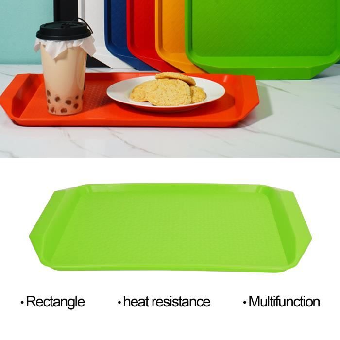 Plat De Service Wocpvm 4 Pcs Petit Plateau Rectangulaire Plateau Restauration Rapide Antidérapant Cafés Service à Thé