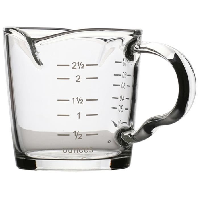 VERRE DOSEUR,Transparent--Tasse à expresso à deux ouvertures, tasse à café  avec échelle, verre doseur résistant à la température, 1 - Cdiscount Maison
