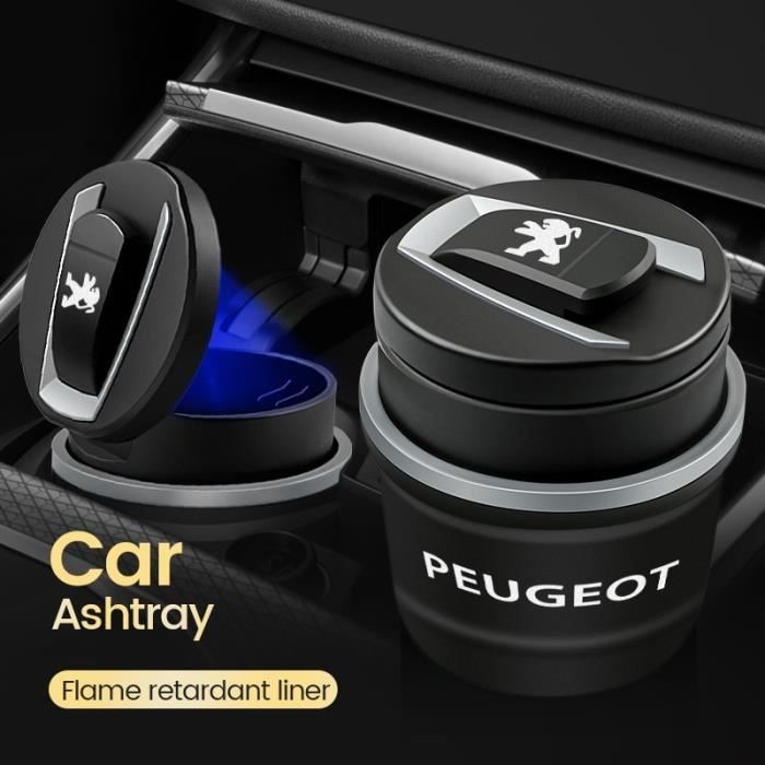 Cendrier Solaire De Voiture Avec Lumière Led Bleu Portable (Noir)[H625