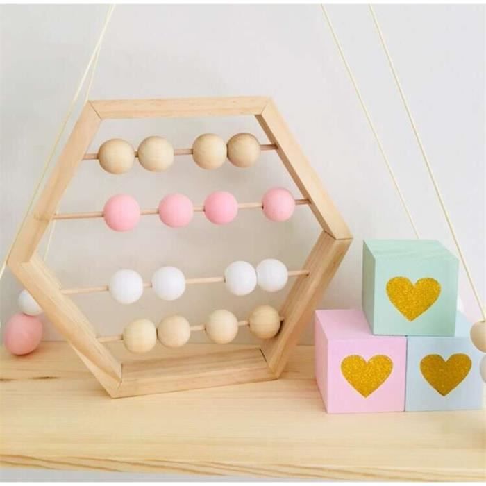 Boulier Montessori En Bois Vertical – Abaque Éducatif 4 Rangées Perles Colorées Pour Apprendre à Compter & Calculer