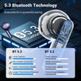 Ecouteurs Bluetooth sans Fil Ecouteurs Bluetooth 5.3 Écran LED ENC Réduction de Bruit Mic Hi-FI Son Stéréo IP6 Étanche.[Z11]-1