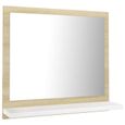 Nouveauté!Miroir Décoratif - Miroir Attrayante salon de salle de bain Blanc et chêne sonoma 40x10,5x37 cm763-1
