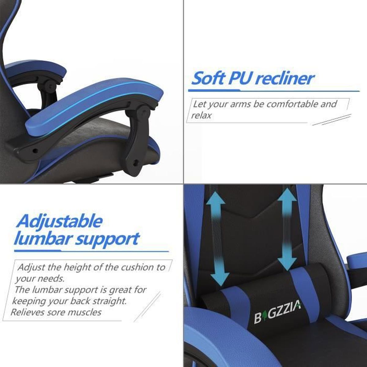 Fauteuil Gaming Bigzzia Real Relax Noir - Occasion, Bon état, Pour Bureau