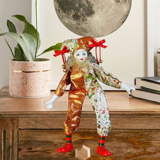 Poupée Clown En Peluche 18 Cm - Décoration Chambre Bureau Cadeau Anniversaire Fait Main Ornement - 6
