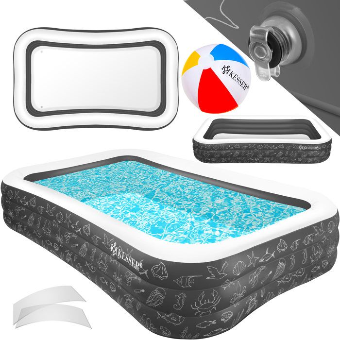 AMERTEER Piscine Gonflable 82.6 x 55 x 25.5 Pouces Piscine pour Enfants Adultes 3 Couches Épaisse Piscine Familiale Pleine Grandeur pour Jardin Extérieur Fête d'Été AMERTEER Piscine Gonflable 82.6 x 55 x 25.5 Pouces Piscine pour Enfants Adultes 3 Couches Épaisse Piscine Familiale Pleine Grandeur pour Jardin Extérieur Fête d'Été