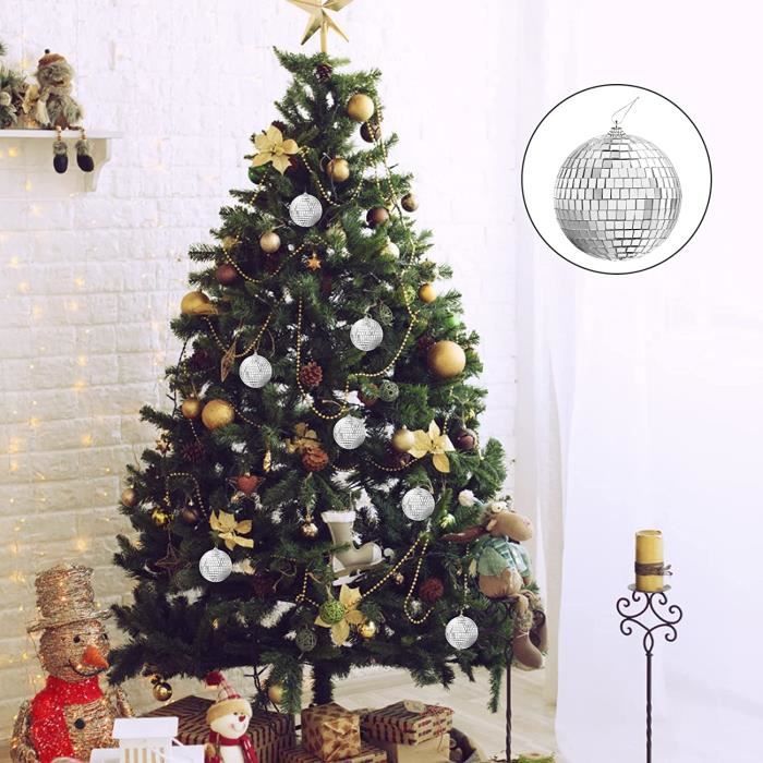 AIPAIDE 2pcs Mini Boule à Facettes Disco pour Décoration de Noël