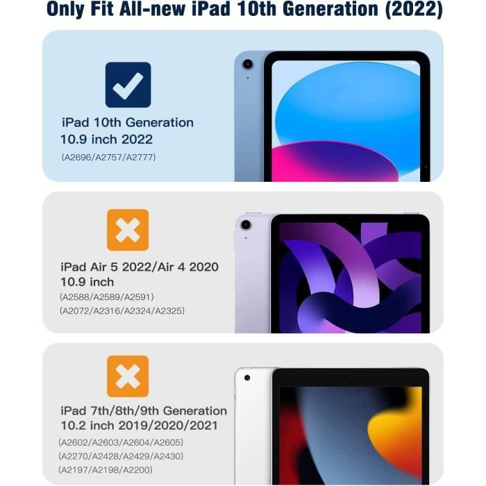 Coque pour iPad 10ème Génération 10,9 Pouces en 2022, Étui Mince