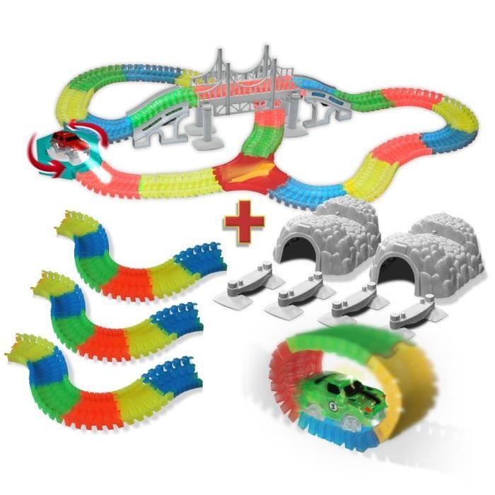 Méga circuit LIGHTNING SPEEDY, circuit flexible et modulable avec 2  voitures lumineuses et plein d'accessoires ultra fun - Cdiscount Jeux -  Jouets