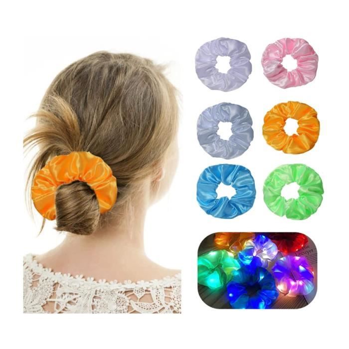 3 pièces/6 pièces – Chouchous lumineux LED de couleur aléatoire avec  plusieurs modes d'éclairage, adaptés pour les fêtes de Noël/Halloween/néon,  accessoires pour cheveux pour femme., Mode en ligne