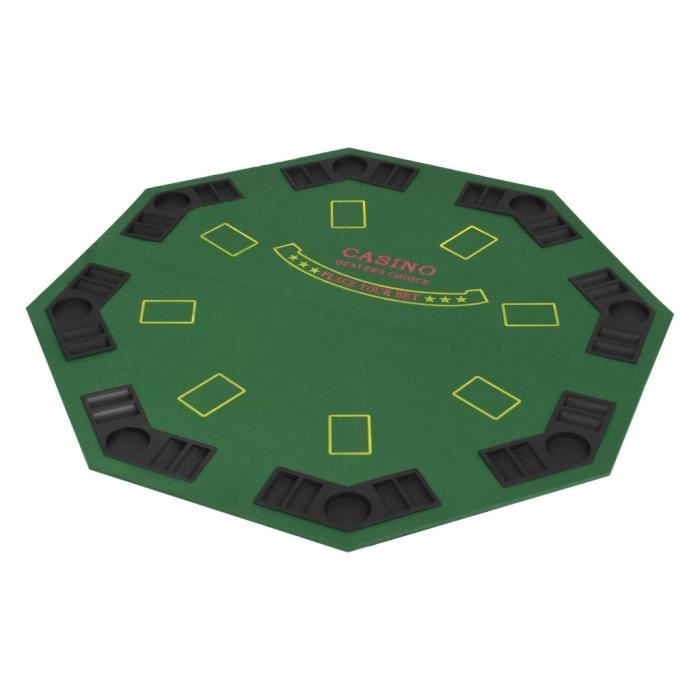 Tapis De Poker Professionnel 180x90cm - Surface Lisse Anti-Dérapante - Imprimé Casino - Pliable Et Lavable