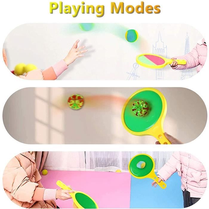 Udbrud Jeu De Raquettes Scratch Catch Ball - 2 Pagaies Et 2 Balles - Idéal Extérieur Enfants Et Famille