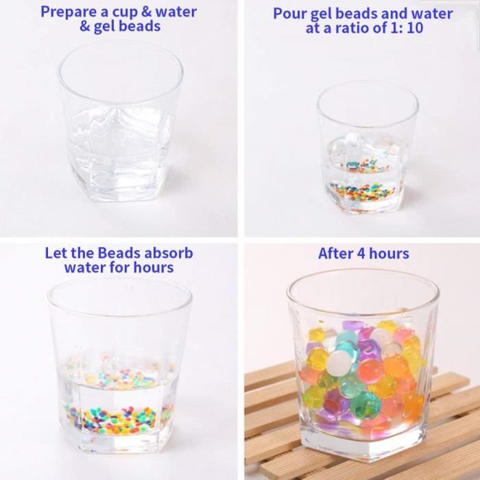 Lot de 120 000 perles d'eau transparentes en gel d'eau pour remplissage de vases, bougies flottantes, centre de table de mariage, décoration de Noël, arrangement floral, décoration de la maison