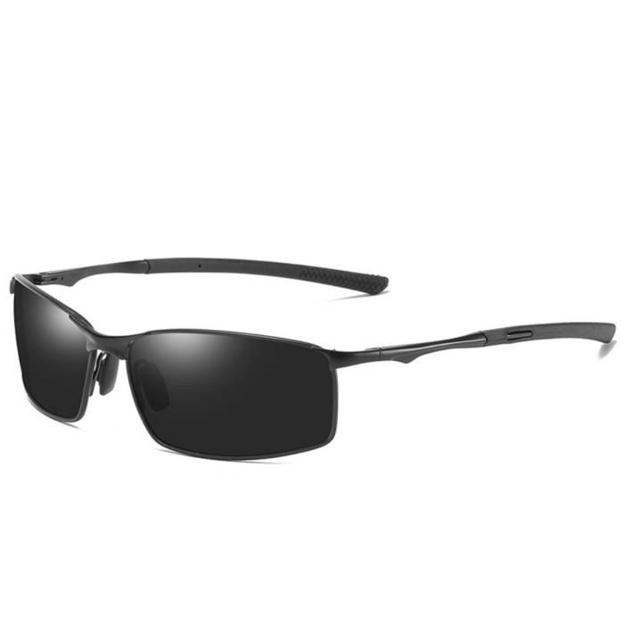 Lunettes de soleil hommes marque polarisées noire 2021 été aviateur sport  voiture rectangulaire stylé accessoires UV 400 avec boîte noir - Achat /  Vente lunettes de soleil Homme Adulte - Cdiscount