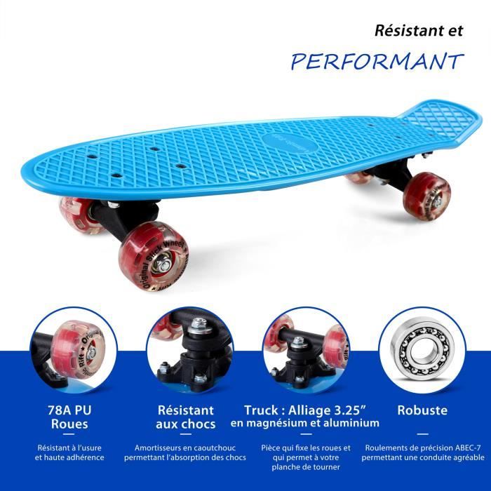 Hypermotion Skateboard Enfant & Ados Panneau Rétro 56*15cm Abec-7