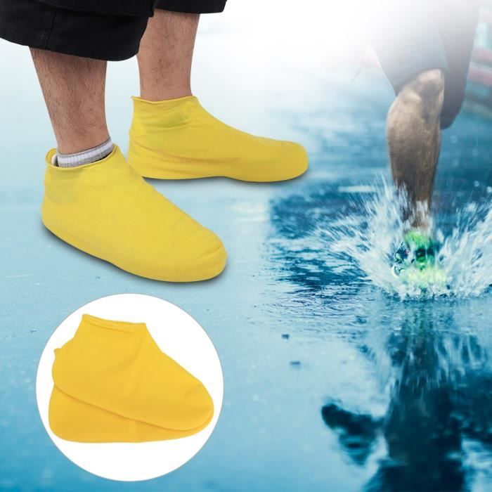 Couvre-chaussures pluie jetables unisexes antidérapants imperméables  protège-bottes (L)-YIDD