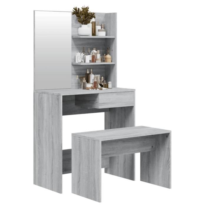 Vicco coiffeuse Sherry, Sonoma/Blanc, 90 cm avec miroir | Sonoma | 90x75 cm avec miroir
