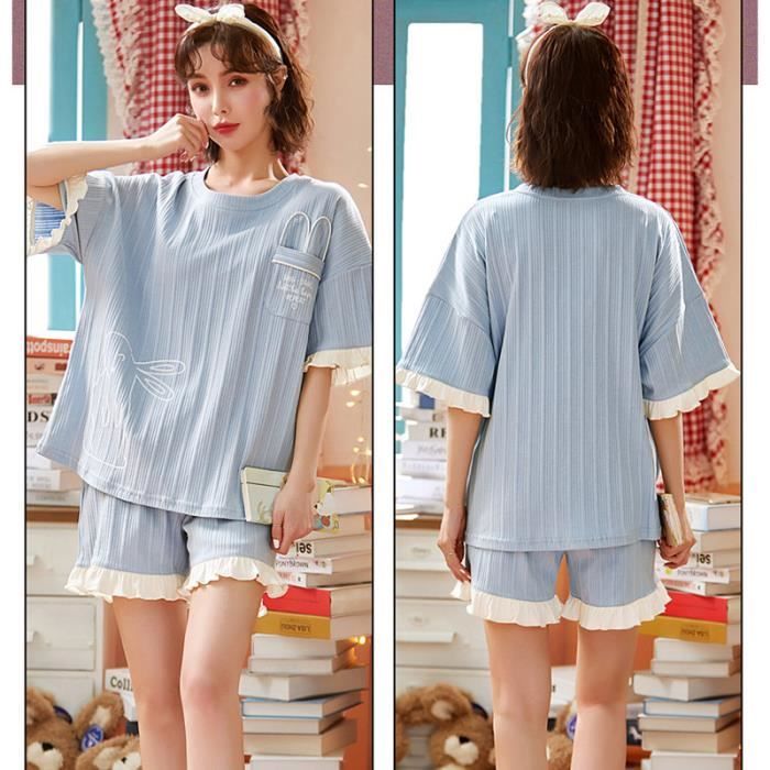 IClosam Pyjama Femme Hiver Coton 2 Pièces - Ensemble Chaud Col V Manches Longues + Pantalon Carreaux, Confort Doux Respirant S-XXL