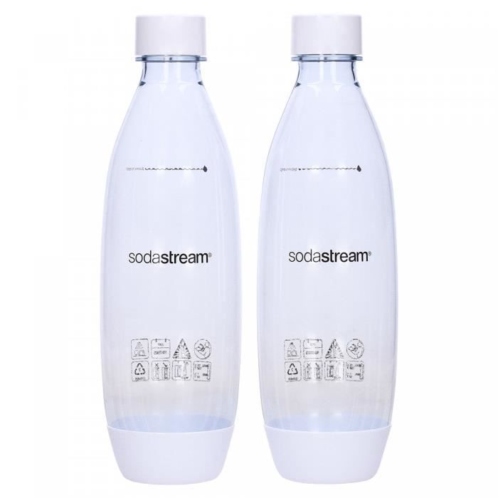 Set de deux bouteilles Sodastream Fuse 1L - transparent et blanc