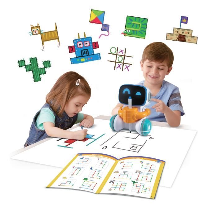 Robot Dessinateur Elprico – Interactif Avec 100 Cartes – Éducatif – Dès 5 Ans – Bleu