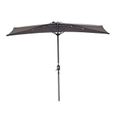 Angel Living 270cm Demi-parasol Pour Balcon ou Jardin,Plage,IP50+ (Gris)-2