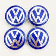 4pcs x 60mm Roues modifiées bleu Logo Jante Cache Moyeu Centre De Roue Piqûres Emblème pour Volkswagen-2