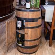 Casier à Vin - Creative Cooper - Tonneau En Bois avec des portes, Meuble Rangement Bouteille Alcool, 80x50 cm, Wenge-2