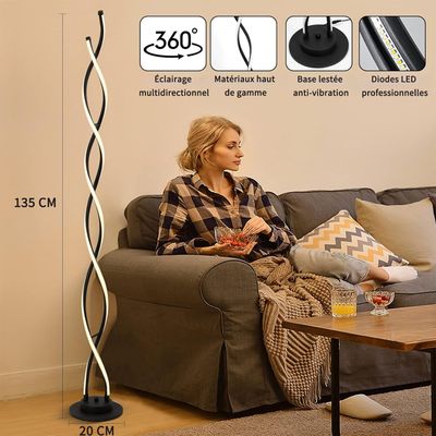 Lampadaire Salon VidaXL 135 Cm - Abat-jour Papier De Riz Beige, 2 Douilles E14, Interrupteur Au Pied - Lumière D'Ambiance