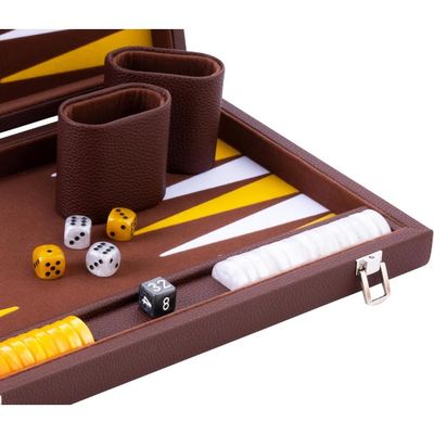 Ensembles de backgammon pour adultes – Plateau de jeu en cuir PU de 38 cm – Ensemble de