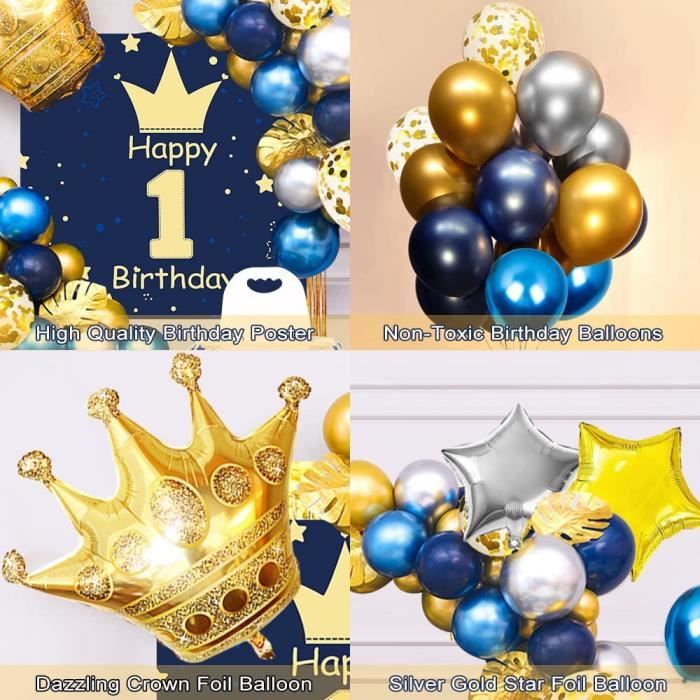 Decoration Anniversaire 1 an Garcon, Bleu Arche Ballon Anniversaire 1 an,  Deco Anniversaire 1 an Garcon, Ballon Anniversaire[S83] - Cdiscount Maison