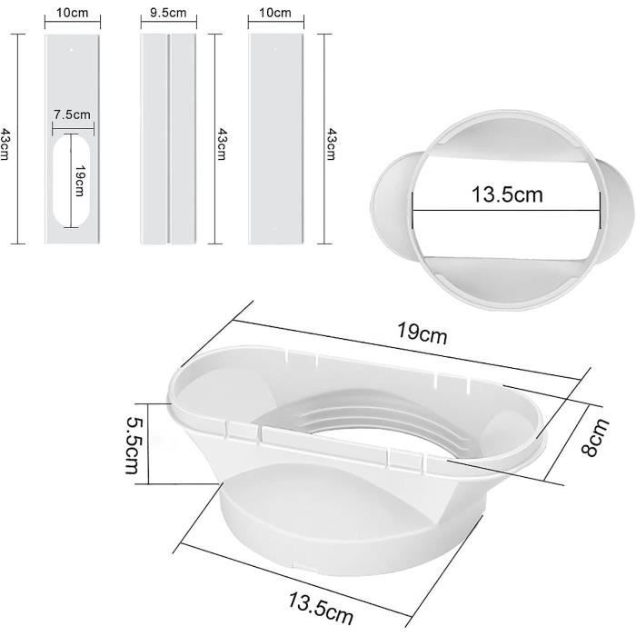 Kit De Fenêtre Climatiseur Portable 90 Pouces - Joint Ventilation Imperméable Avec Fermeture Éclair Et Ruban Fixation