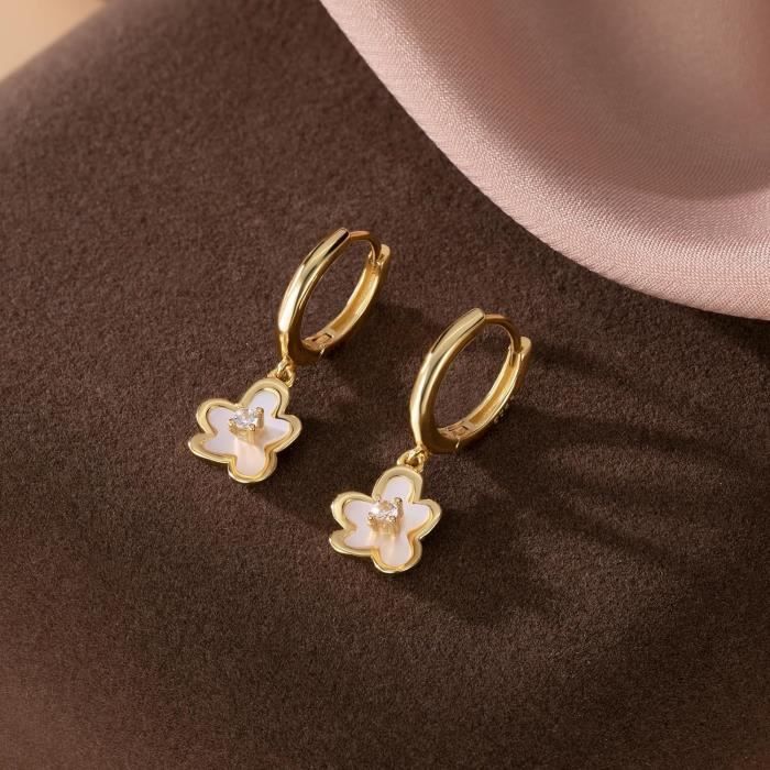 Boucles d'oreilles mini créoles or et turquoise Ocean love