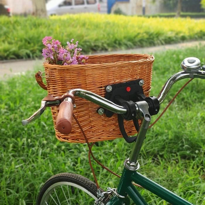 Panier de v lo en Osier Vintage Panier de v lo d tachable Fait
