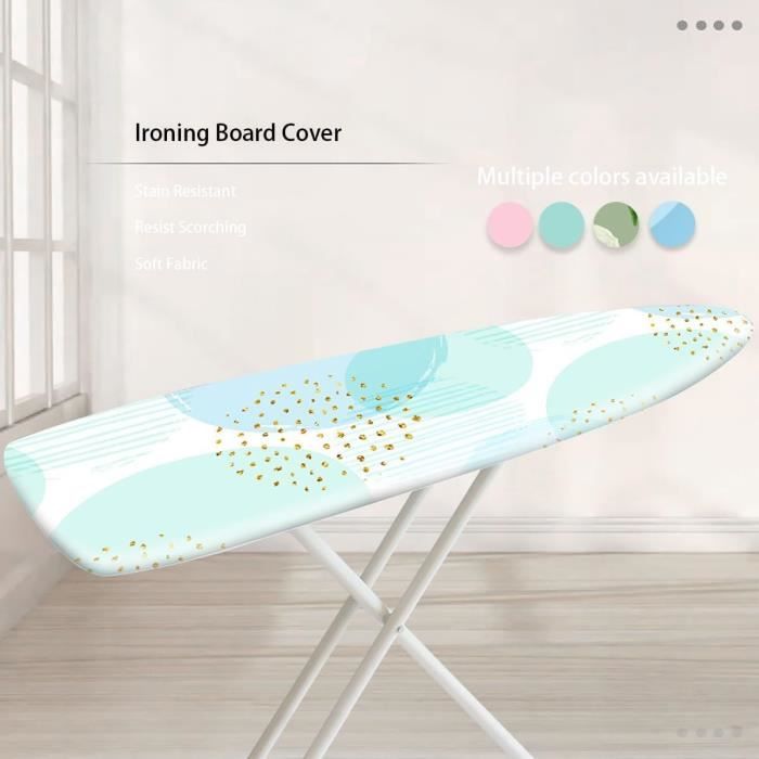 Housse De Planche à Repasser 135x50 Cm - 100% Coton, 4 Clips De Fixation, Installation Rapide - Universelle Pour Table à Repasser