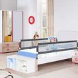 Aufun Barrière de lit pour enfant avec barrière de lit à levage vertical avec renfort pour tout-petits dormant-180 cm-3