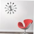 1pc Horloge murale créative Horloge drôle cuillère et fourche murale horloge métal maison à la maison pour la cuisine, argent-3