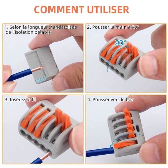 Dominos Électriques - Connecteur Electrique Connecteurs Rapide Levier 40 Pièces