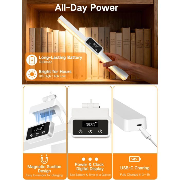 Lampe LED pour tableau avec télécommande - Intensité variable - Pour œuvres d'art murales - Sans fil et portable - Noir