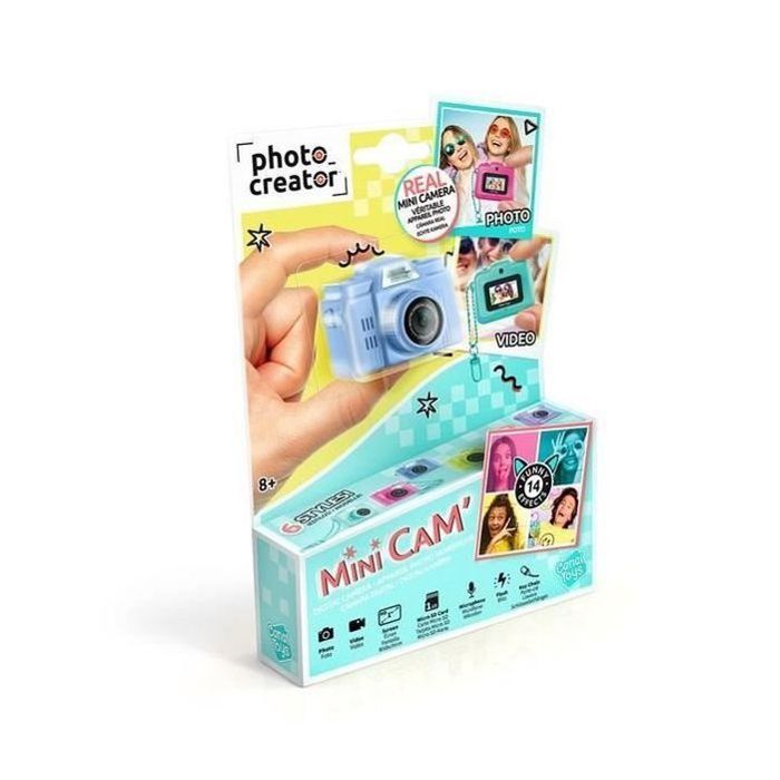 Canal Toys - Photo Creator - Appareil Photo Numérique Mini Cam'  Bleu- Retro - Avec carte SD 1Go incluse