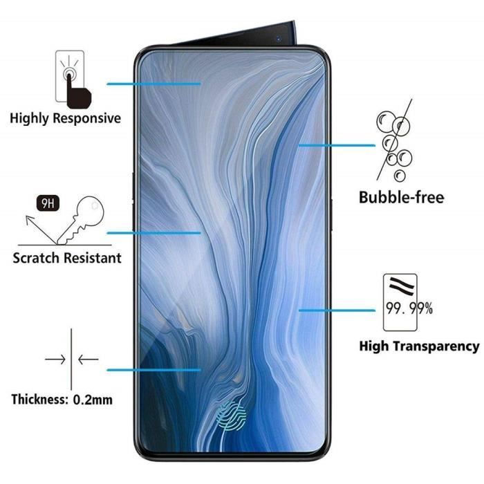 Film Protection Verre Trempé 9H Transparent Pour OPPO Reno4 - Anti-rayures & Chocs - Facile à Poser