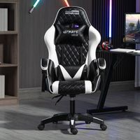 Pack Bureau Gamer Amstrad DESK120Z & Fauteuil Ultimate - Bureau 120 Cm Blanc, Style Carbone | Porte-gobelet, Support Casque Inclus - 6