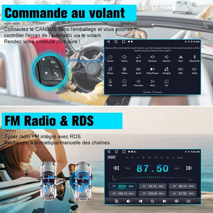 Inefala Autoradio 9'' Android 8 Cœurs 2G+64G Pour Seat Leon 2 MK2 2005-2012 - Carplay Sans Fil