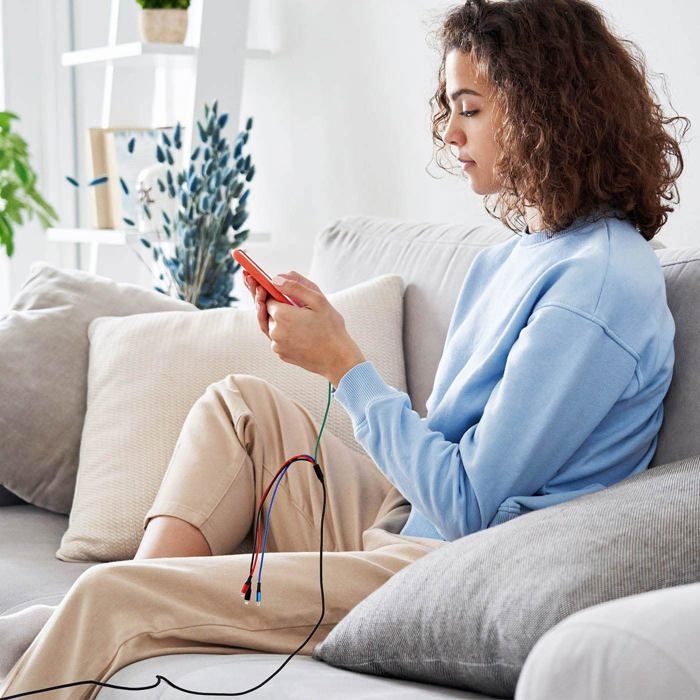 1.5M Câble De Charge Multi Usb 3A, Cordon De Chargeur 4 En 1 Avec Ports ...