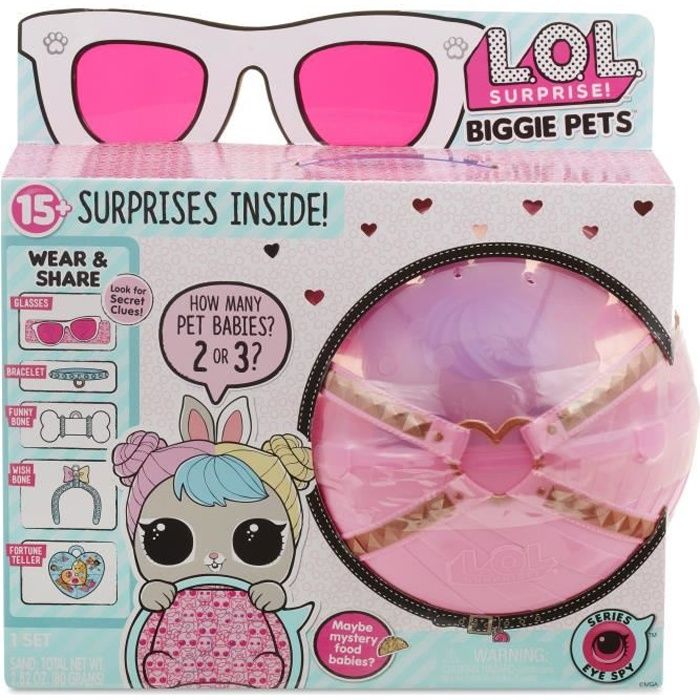 L.O.L. Surprise! Poupée - Biggie Pets Lapin - Les Animaux LOL en Version géante