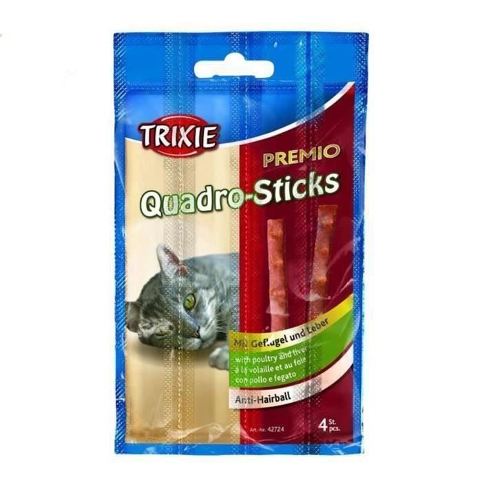 TRIXIE Quadro-Sticks PREMIO à la volaille/foie pour chat - 24 × 5g