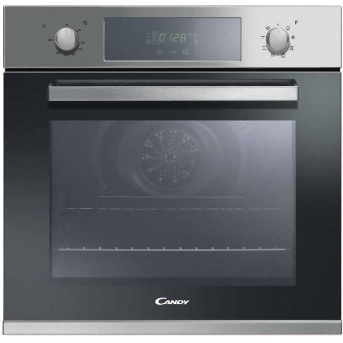 CANDY FCP 605X-Four électrique encastrable-Chaleur tournante-65 L-Email lisse-A+-Inox