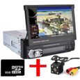 7" Autoradio GPS Bluetooth Navigation voiture stéréo lecteur MP5 Contrôle de l'écran tactile+8GB Carte SD+Caméra de recul-0