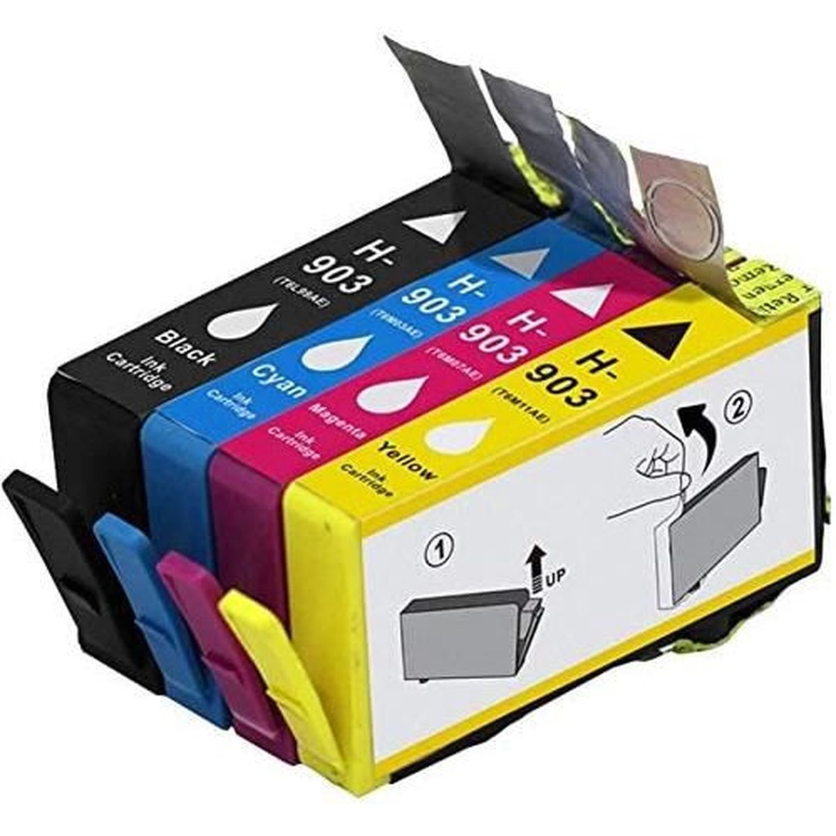 4 Cartouches Compatibles HP 903 XL – Noir, Couleur, Magenta, Jaune, Neuves