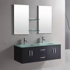 SIMBA SRL Meuble Salle de Bain 151 cm Noir Set Vasque Robinetterie Ice Ensemble